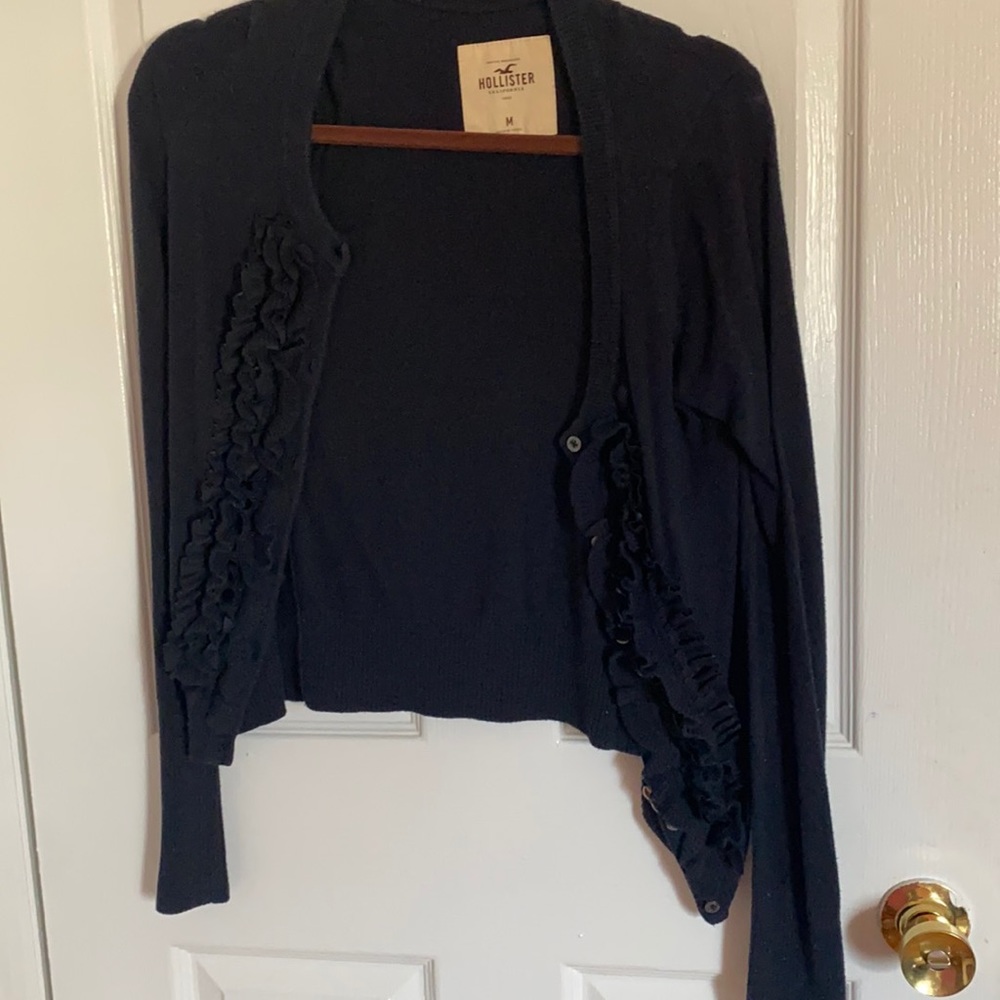 Navy blue button down sweater!